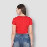 Boys Make Great Pets Red Graphic Crop Top for Women